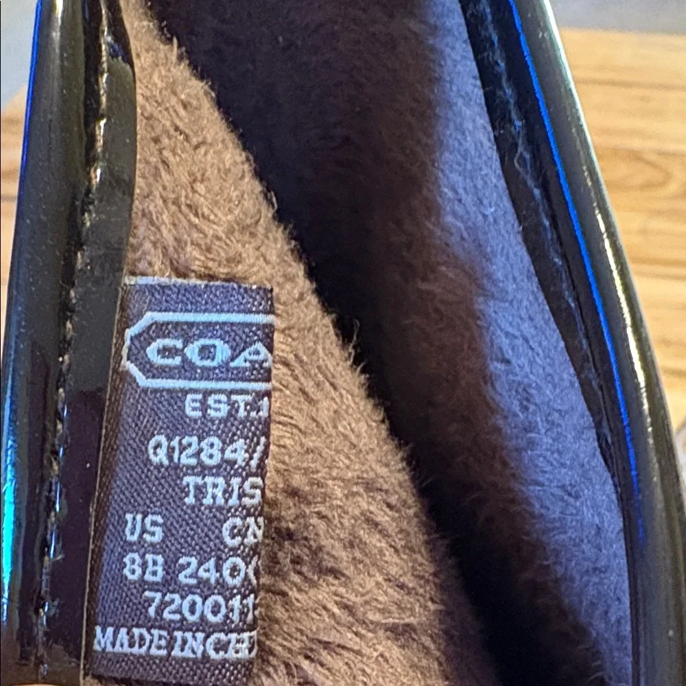 Coach Black and Brown Patterned Rain Boots - Picture 9 of 9